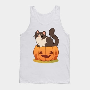 Pumpkin tuxedo cat Tank Top